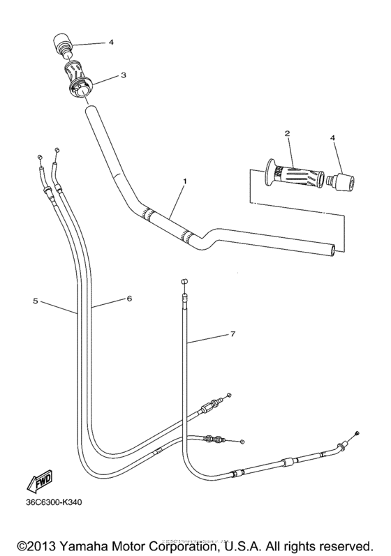 Steering handle & cable