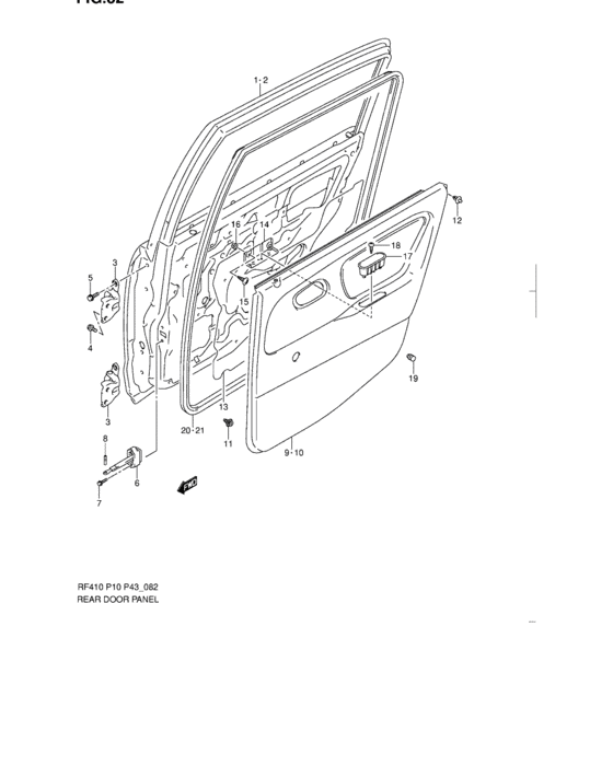 Rear door panel
