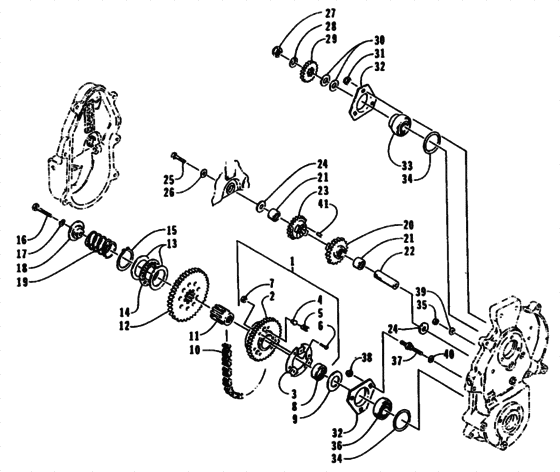 Drive/reverse dropcase assembly