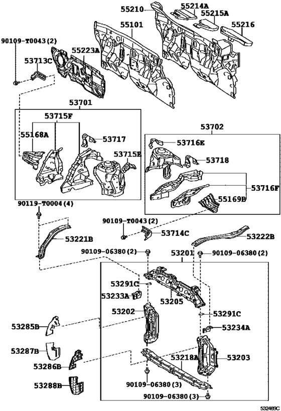 Front Fender Apron & Dash Panel