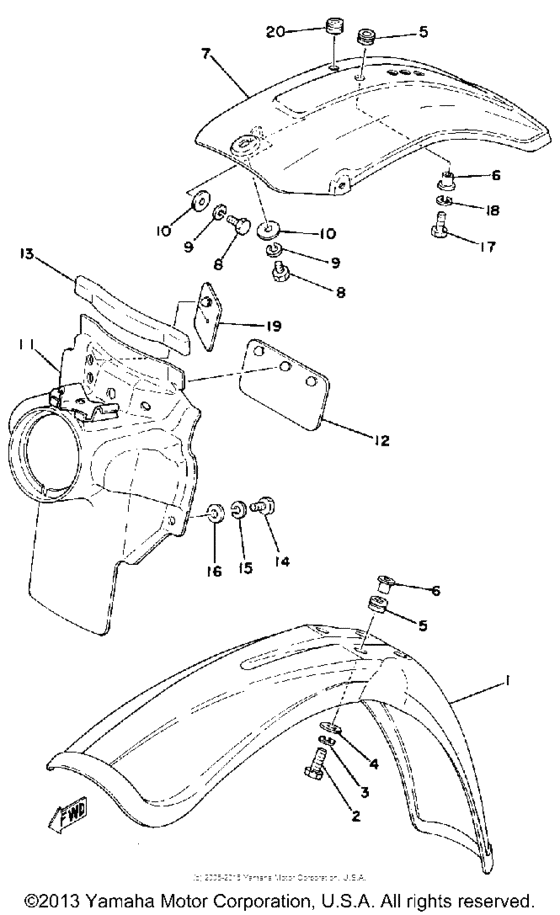 Front fender-rear fender