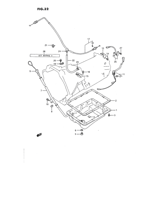 At oil pan and wire harness