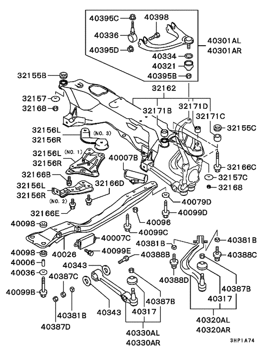 Front susp arm & member