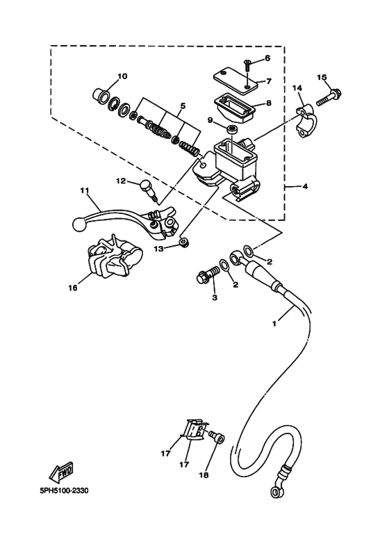 Front master cylinder