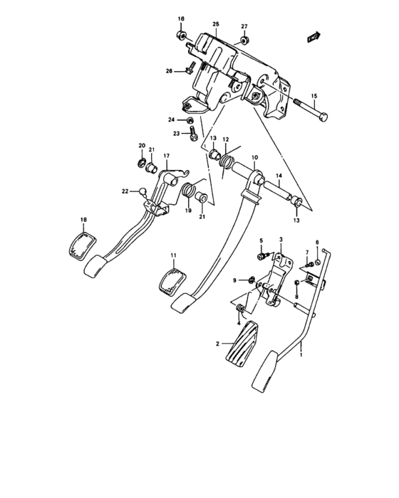 Pedal/pedal bracket