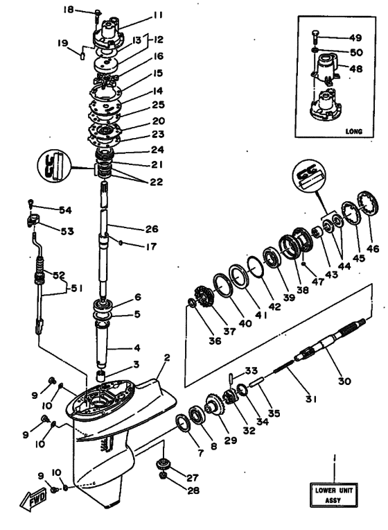 Lower casing & drive