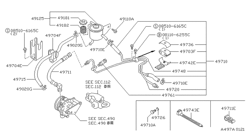 Power steering piping
