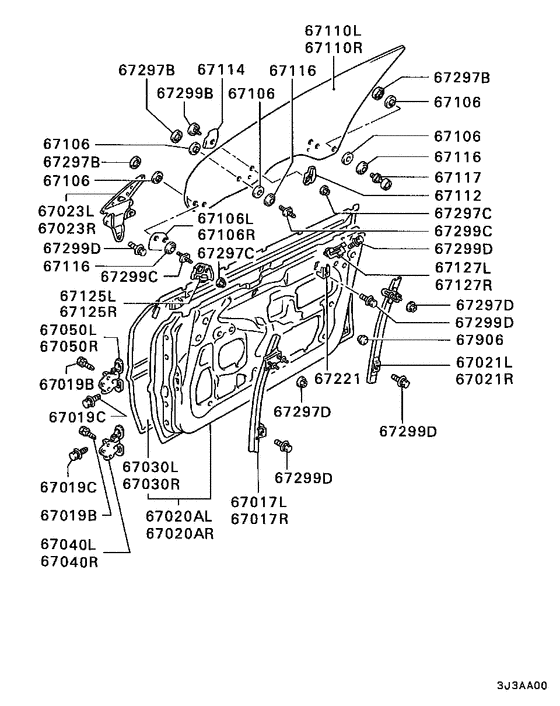 Front door panel & glass