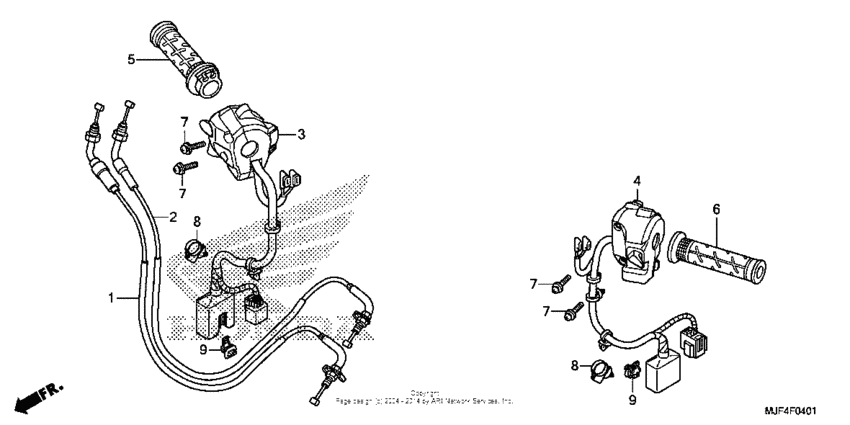 Handle lever + switch + cable (2)