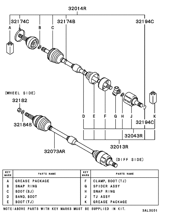 Front axle drive shaft