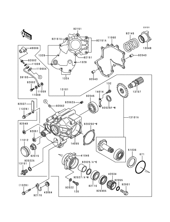 Front bevel gear