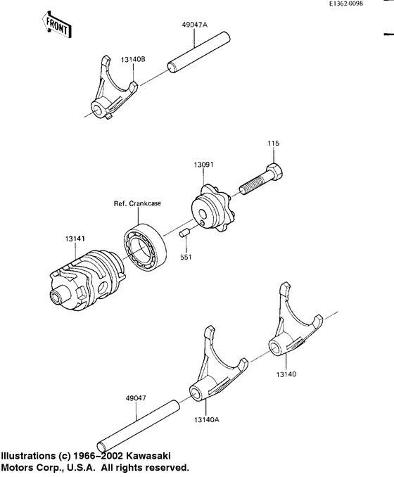 Gear change drum & forks