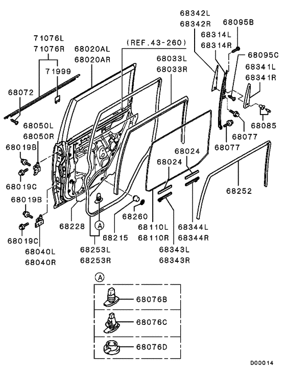 Rear door panel & glass