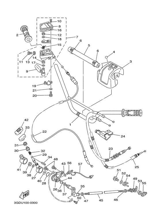Steering handle & cable