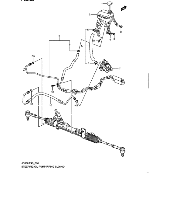 Steering oil pump piping