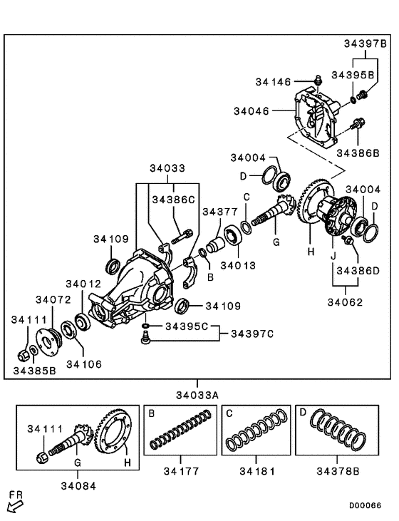 Rear axle differential
