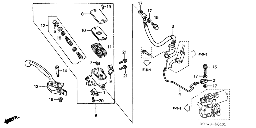 Fr. brake master cylinder