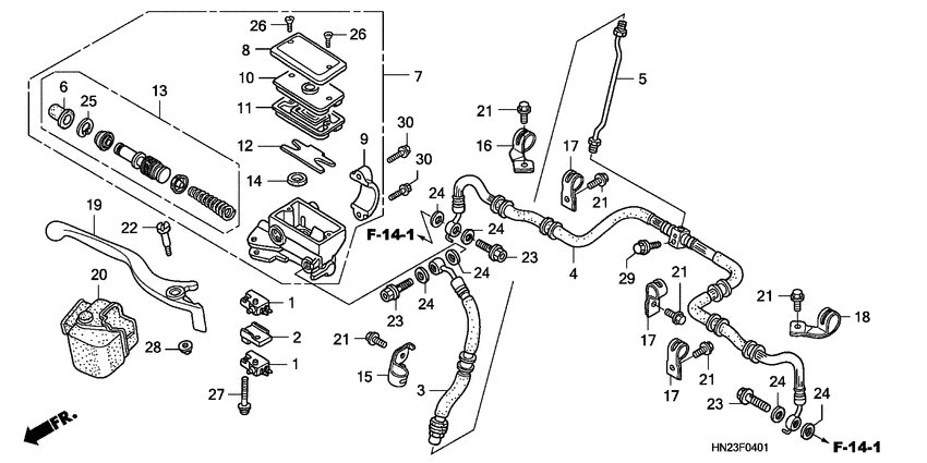 Fr. brake master cylinder