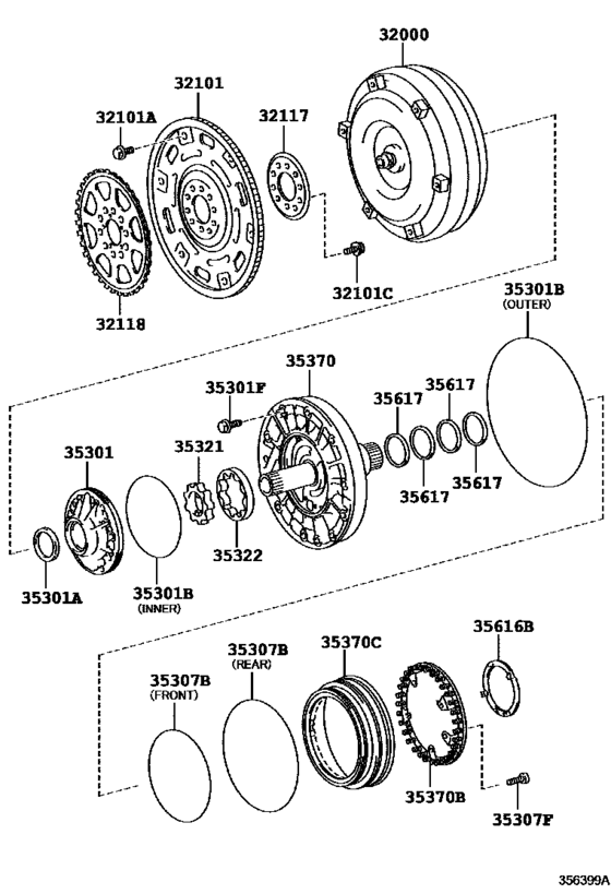 Torque Converter, Front Oil Pump & Chain (Atm)