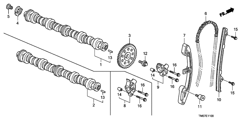 Camshaft/cam chain