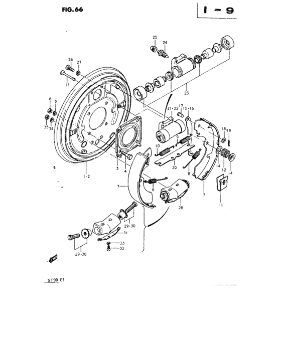 Rear wheel brake