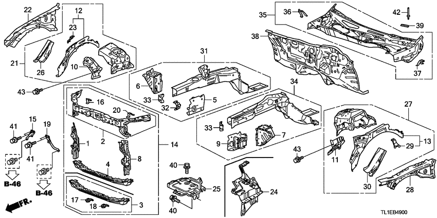 Front bulkhead/dashboard