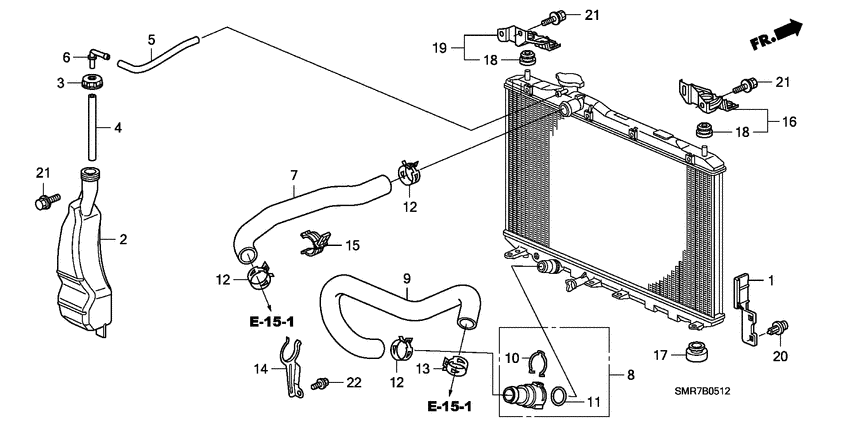 Radiator hose/reserve tan k