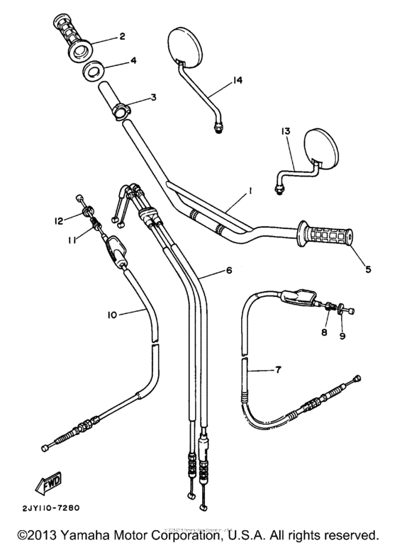 Steering handle & cable