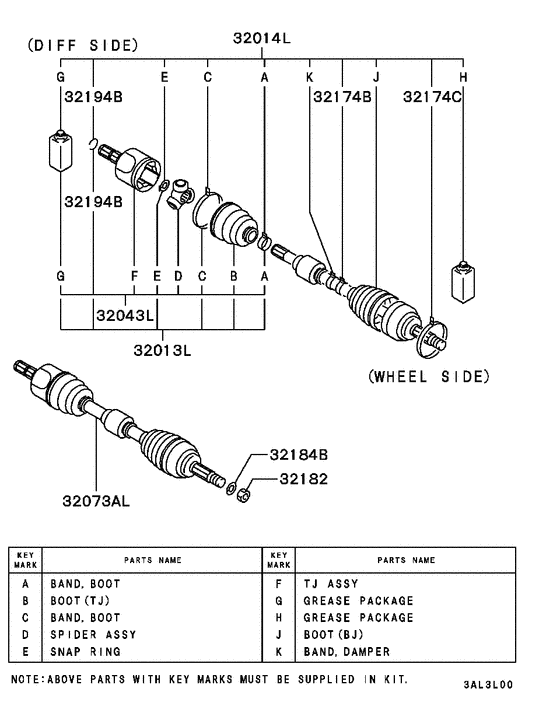 Front axle drive shaft