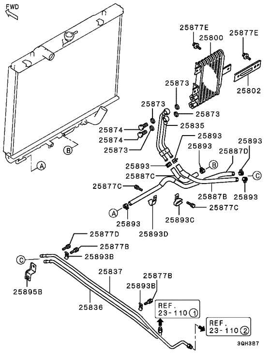 A/t oil cooler & tube