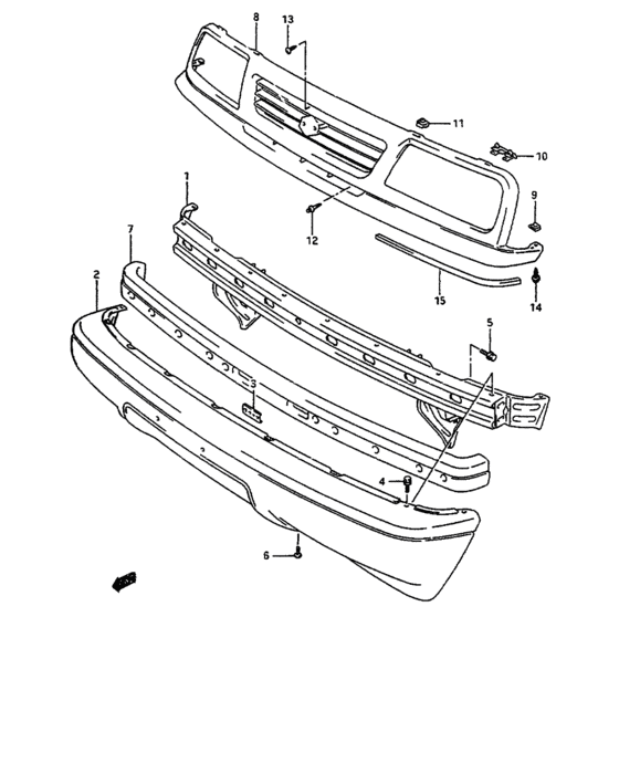 Front bumper and grille