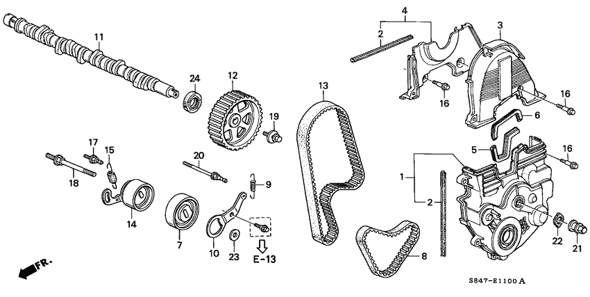 Camshaft/timing belt