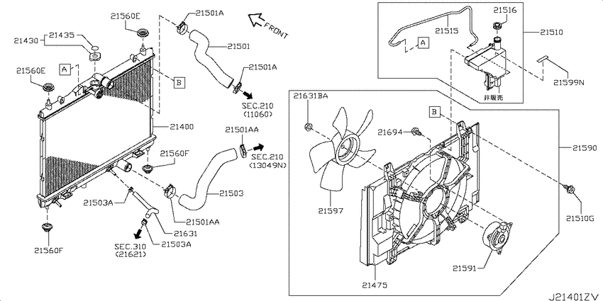 Radiator, shroud & fitting