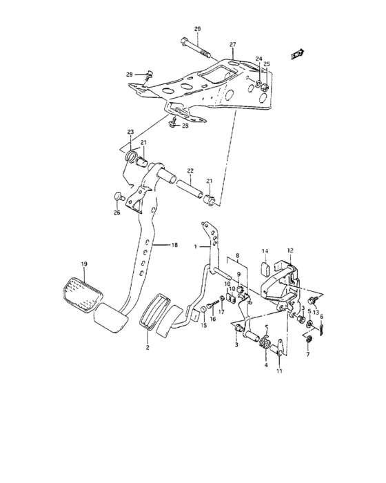 Pedal and pedal bracket