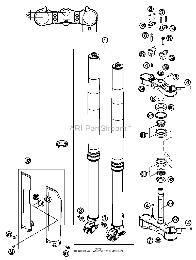 Front Fork, Triple Clamp