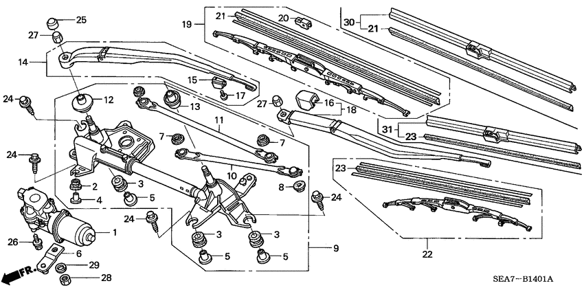 Front windshield wiper