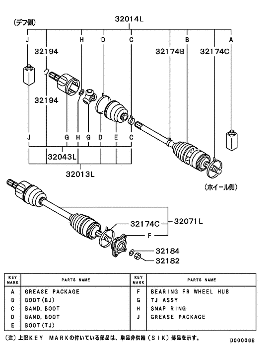 Front axle drive shaft