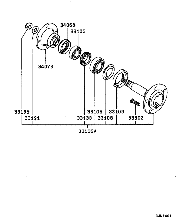 Rear axle housing & shaft