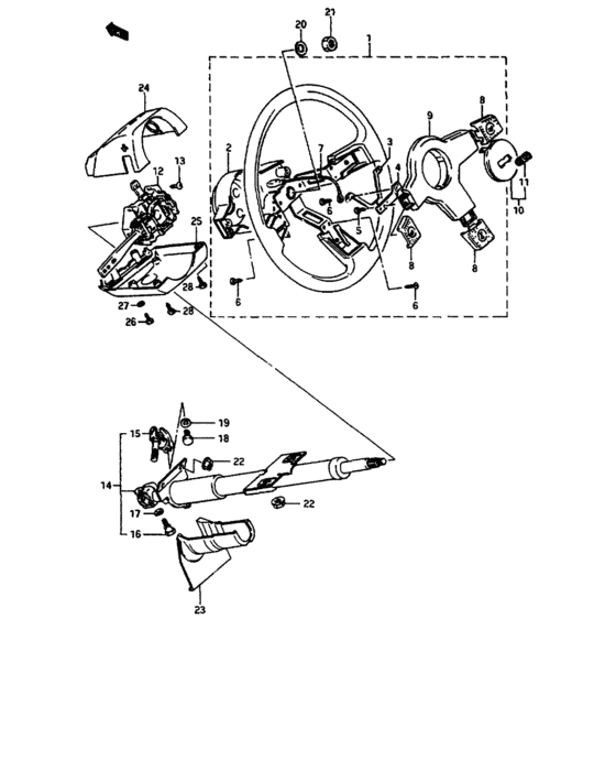 Steering wheel and column