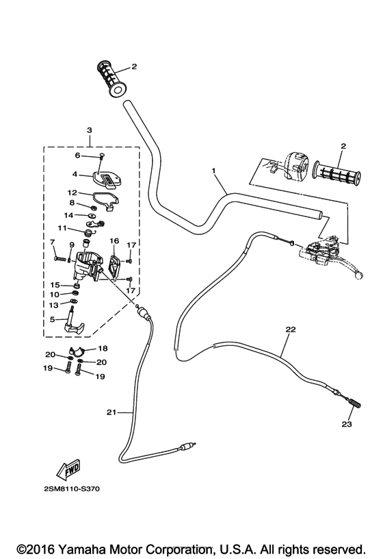Steering handle & cable