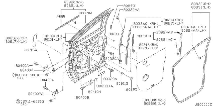 Front door panel & fitting