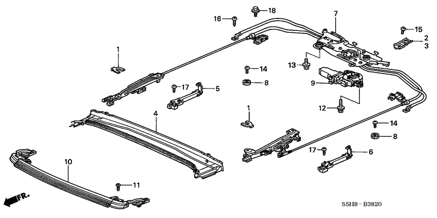 Roof slide components