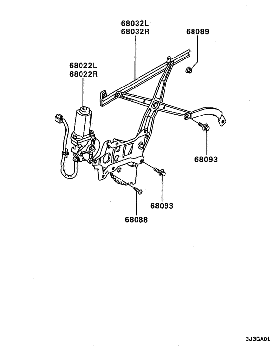 Rear door window regulator