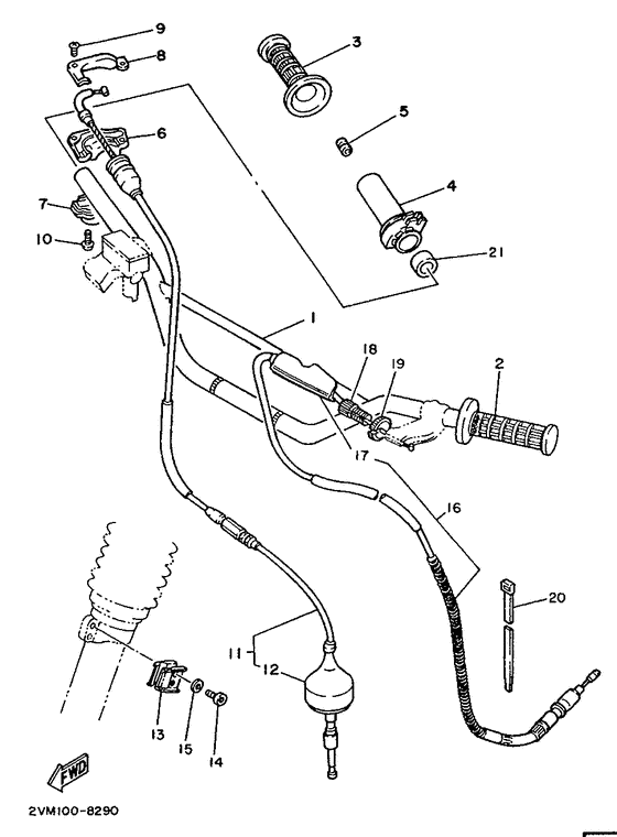 Steering handle & cable