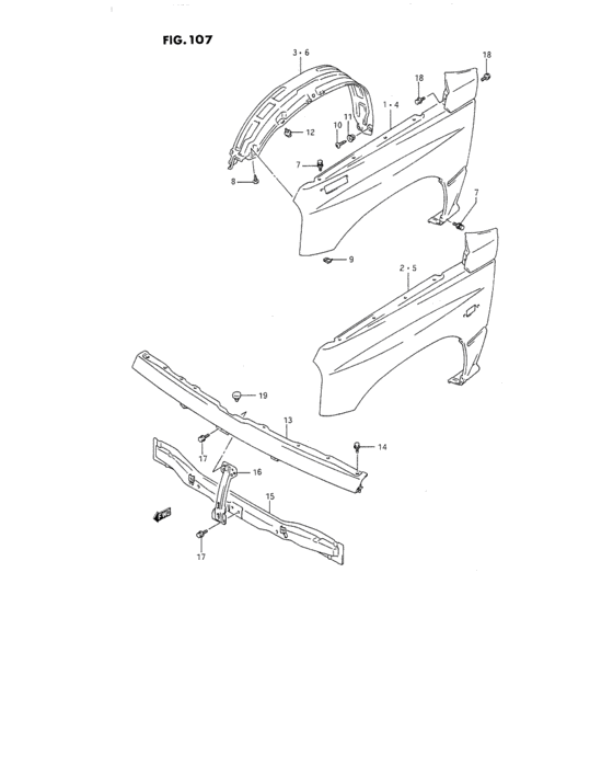 Front fender and lining