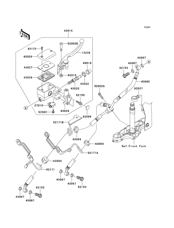 Front master cylinder