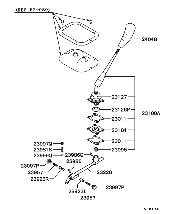 M/t gearshift control