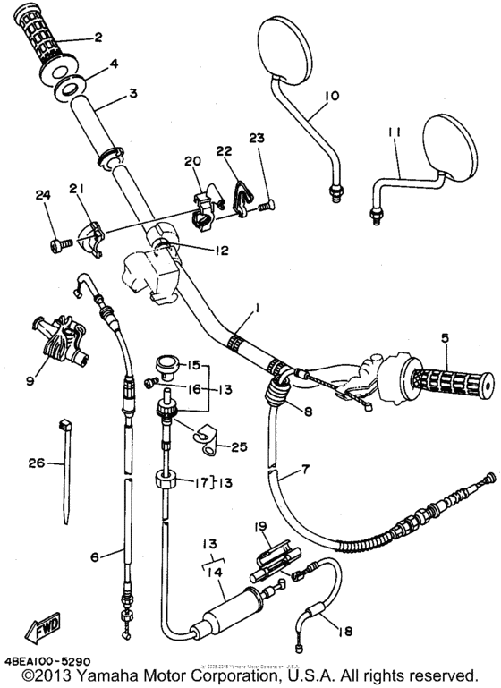 Steering handle & cable