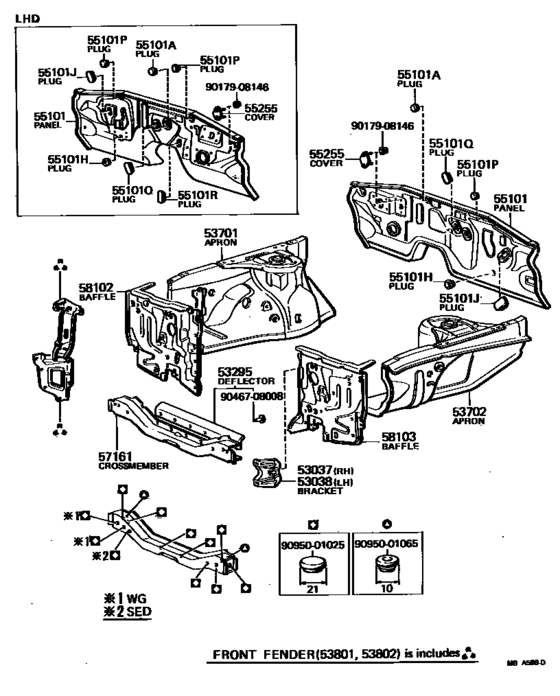 Front Fender Apron & Dash Panel