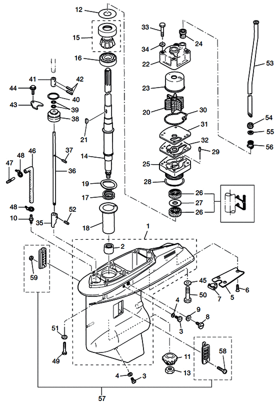 Gear case (drive shaft)